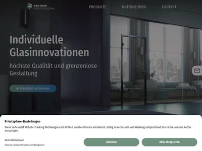 Website von Panther Glas Deutschland GmbH