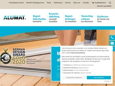 Website von ALUMAT-Frey GmbH