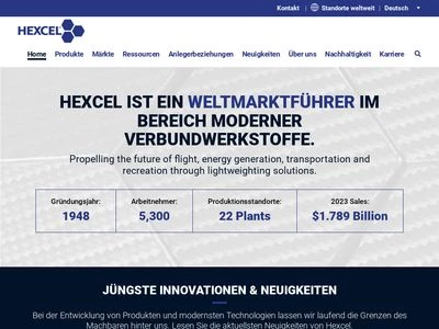 Website von Hexcel Composites GmbH