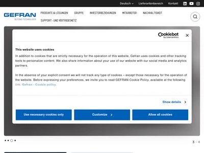 Website von GEFRAN Deutschland GmbH