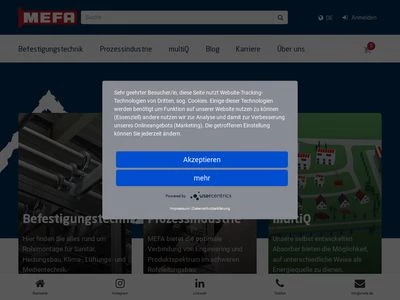 Website von MEFA Befestigungs- und Montagesysteme GmbH