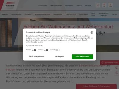 Website von WAREMA Renkhoff GmbH