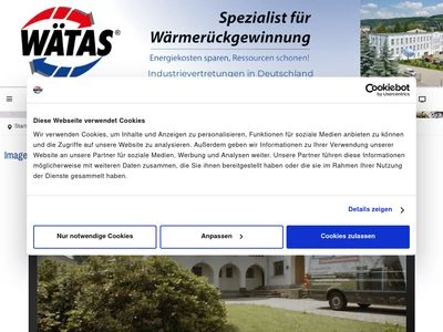 Website von WätaS Wärmetauscher Sachsen GmbH