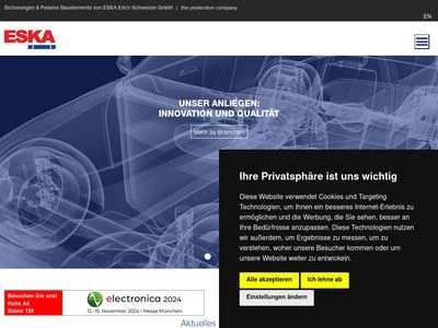 Website von ESKA Erich Schweizer GmbH