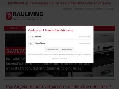 Website von Fritz Raulwing GmbH & Co. KG