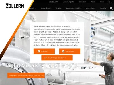 Website von ZOLLERN GmbH & Co. KG