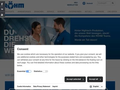 Website von Röhm GmbH Sontheim