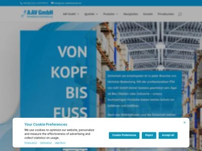 Website von AAV Allgemeiner Arbeitsschutz-Vertrieb GmbH