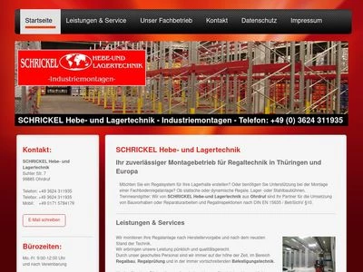 Website von SCHRICKEL Hebe- und Lagertechnik