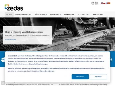 Website von ZEDAS GmbH