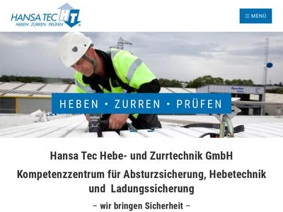 Website von Hansa Tec Hebe- und Zurrtechnik GmbH