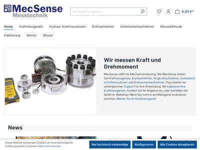 Website von MecSense Messtechnik GmbH