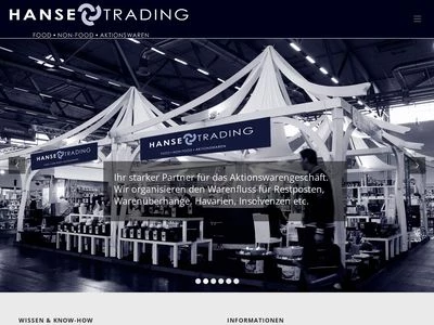 Website von HWH Hansetrading GmbH & Co.KG