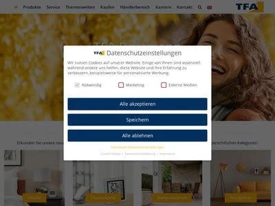 Website von TFA Dostmann GmbH & Co. KG