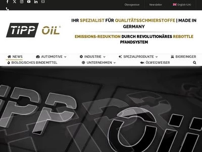 Website von TIPP Oil Manufacturer Ltd.Co.Kg