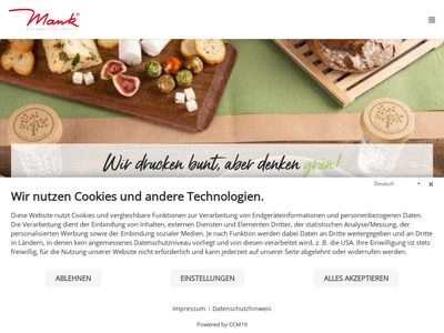 Website von Mank GmbH