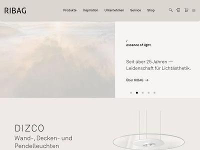 Website von RIBAG Licht AG