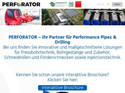 Website von Perforator GmbH