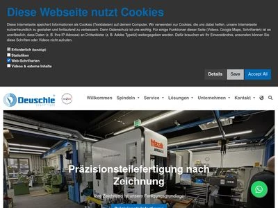 Website von Deuschle Spindel-Service GmbH