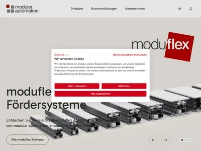 Website von modular automation GmbH