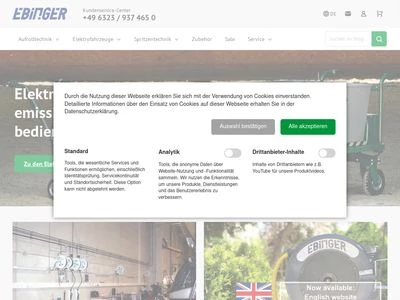 Website von Ebinger GmbH