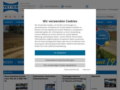 Website von Vetter GmbH