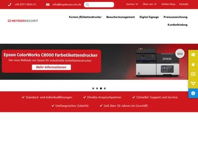 Website von Heyden-Securit GmbH