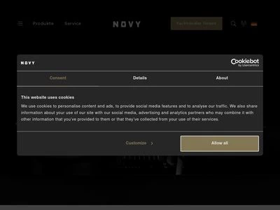 Website von NOVY GmbH