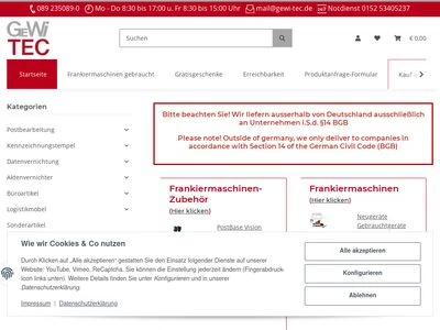 Website von GeWi.Tec GmbH
