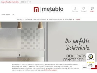 Website von Metablo Metallwarenfabrik GmbH