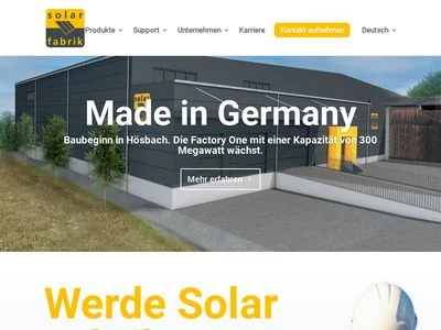 Website von SF Solar Fabrik GmbH & Co. KG