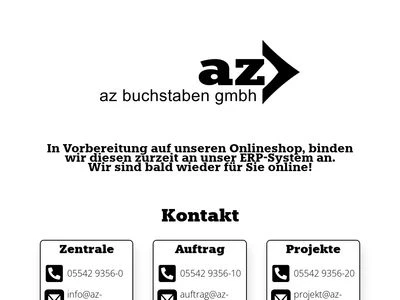 Website von az-buchstaben gmbh