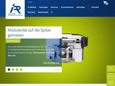 Website von IPR-Intelligente Peripherien für Roboter GmbH