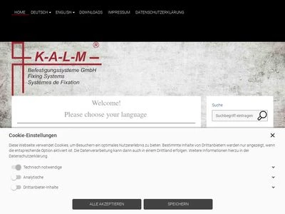 Website von K-A-L-M Befestigungssysteme GmbH