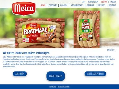 Website von Meica Ammerländische Fleischwarenfabrik Fritz Meinen GmbH & Co KG