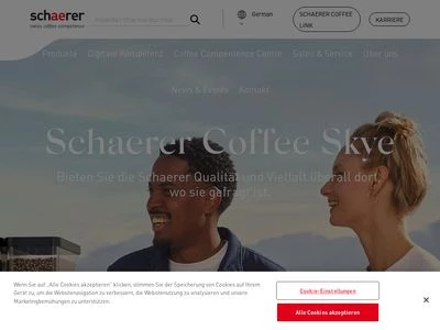 Website von Schaerer Deutschland GmbH