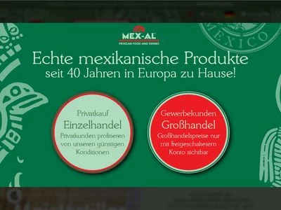 Website von MEX-AL GmbH