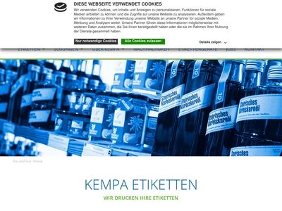 Website von Dieter Kempa Etiketten GmbH