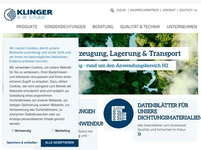 Website von KLINGER A. W. Schultze GmbH