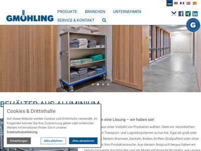 Website von GMÖHLING Transportgeräte GmbH