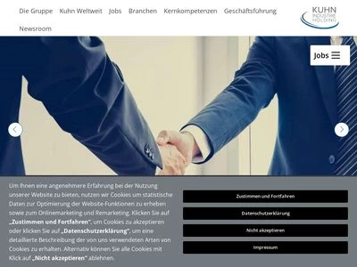 Website von Kuhn Industrie Holding GmbH