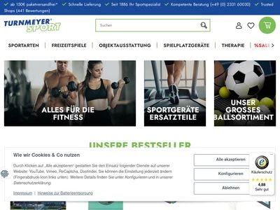 Website von TS Turn- und Sportgeräte GmbH