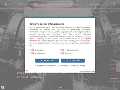 Website von Düker GmbH