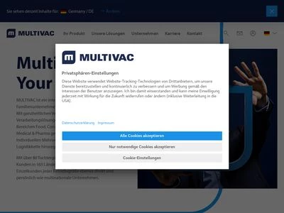 Website von MULTIVAC Sepp Haggenmüller SE & Co. KG