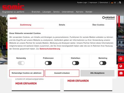 Website von SOMIC Verpackungsmaschinen GmbH & Co. KG