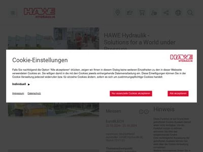 Website von HAWE Hydraulik SE