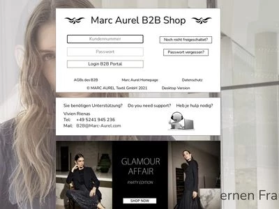 Website von Marc Aurel Textil GmbH