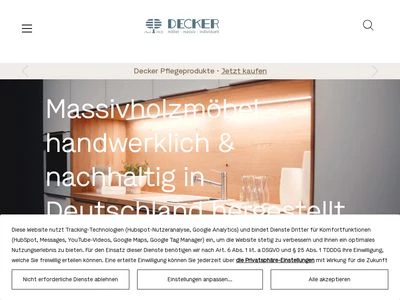 Website von Möbelwerke A. Decker GmbH