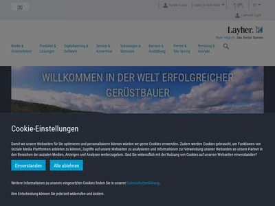 Website von Wilhelm Layher GmbH & Co KG