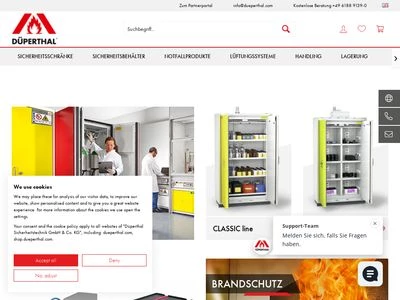 Website von DÜPERTHAL SICHERHEITSTECHNIK GMBH & CO. KG